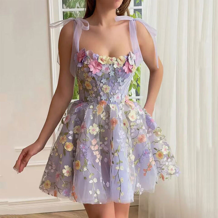 Embroidery Floral Corset Dress