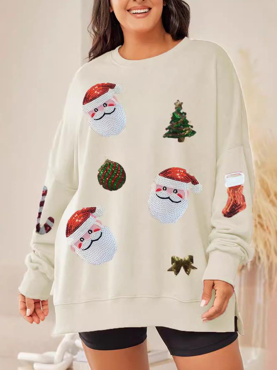 Sequin Animal Loose-Fit Sweatshirt