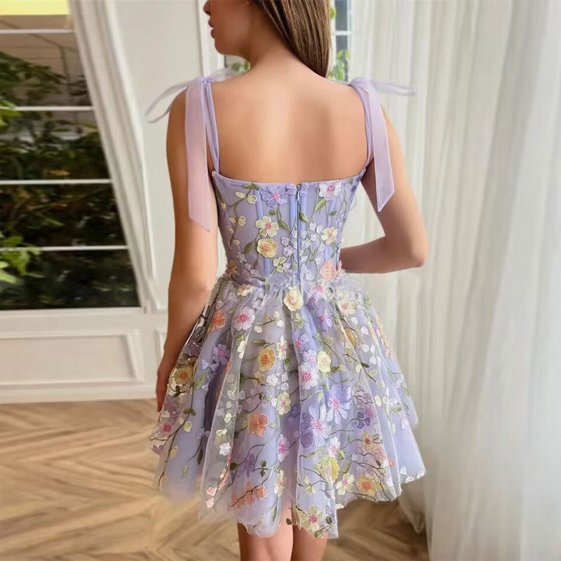 Embroidery Floral Corset Dress