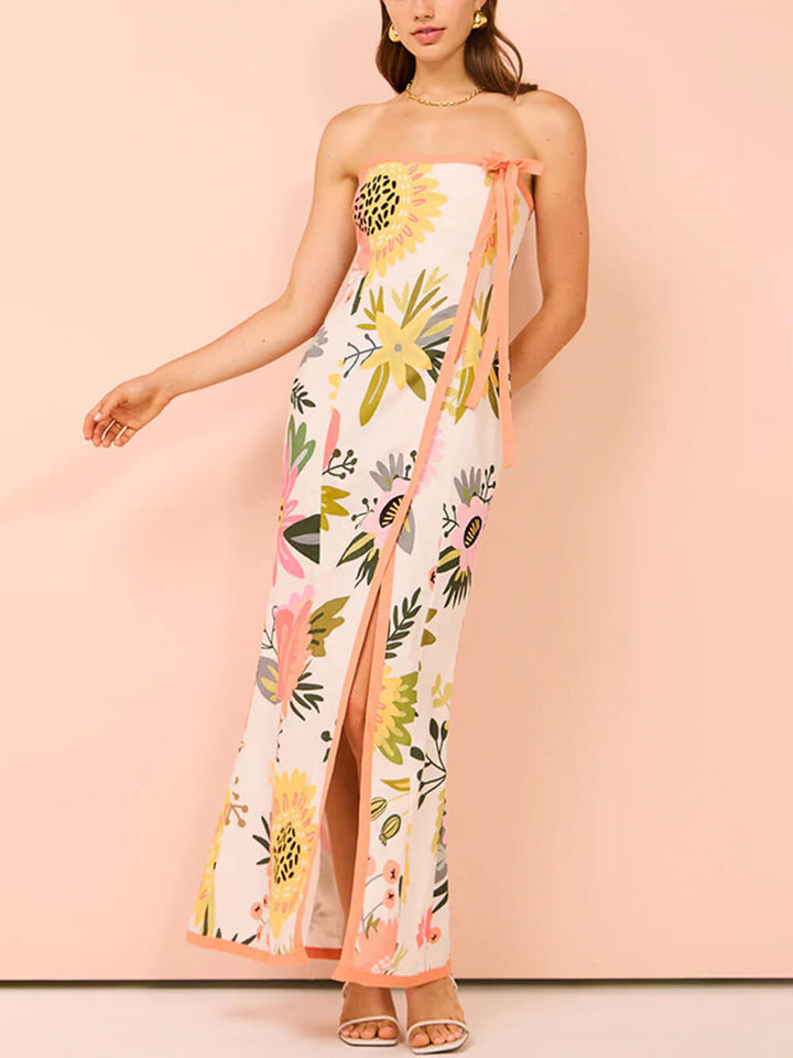 Summer Sexy Split Wrap Printed Dresses