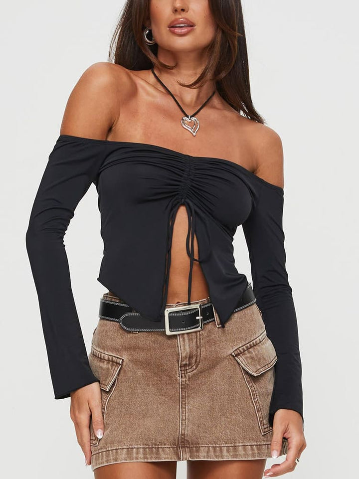 Carradine Off The Shoulder Top Black