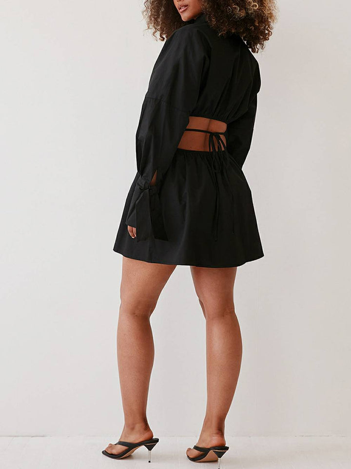 Waist Strap Detail Dropped Shoulder Dress