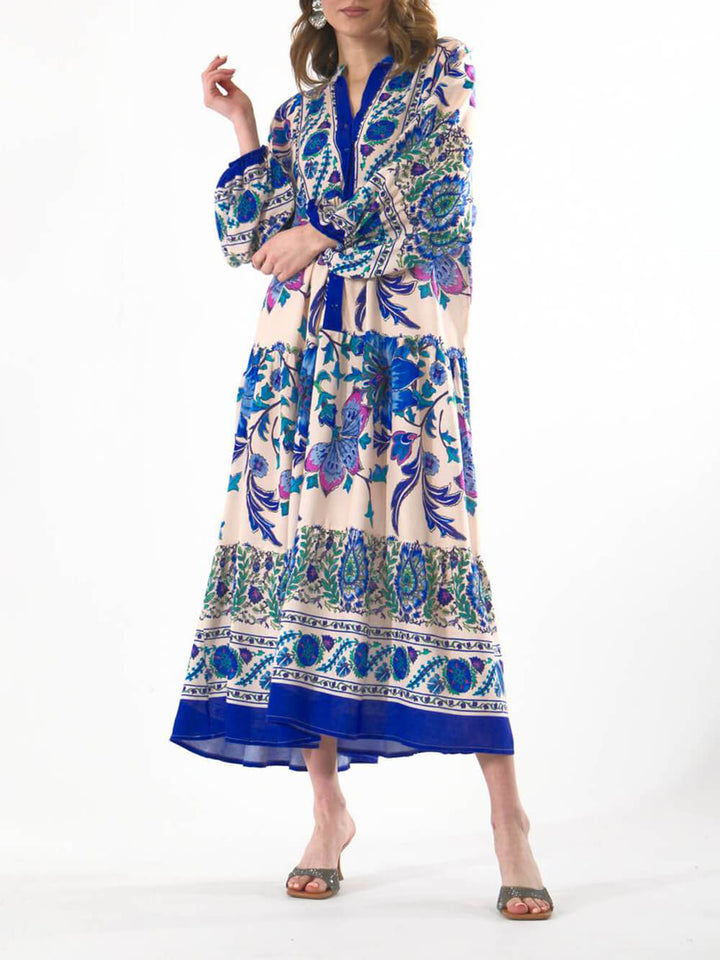 The Bohemian Bloom-Long Sleeve Maxi Dress