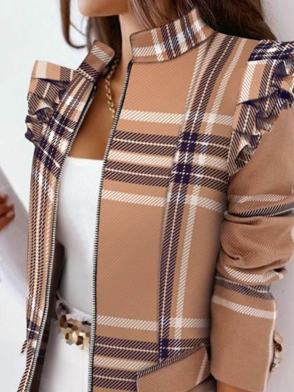 Plaid Casual Small Blazer