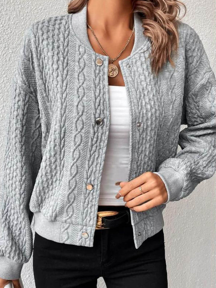 Loose Jacquard Top Baseball Jacket