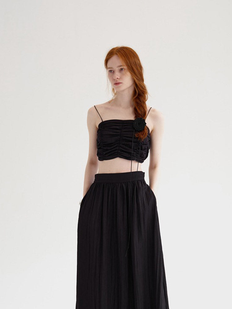 Pleats Sleeveless Bandeau Top