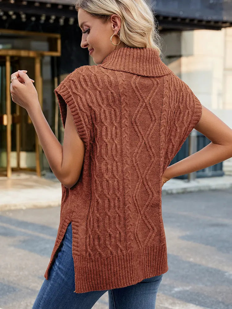 Casual High-Neck Knitted Vest