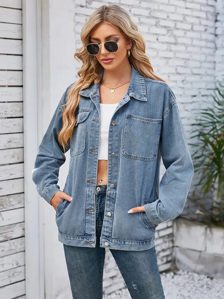 Retro-Washed Denim Jacket Style