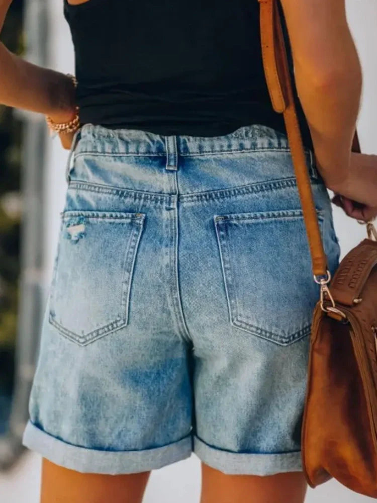 New Stylish Distressed Denim Shorts