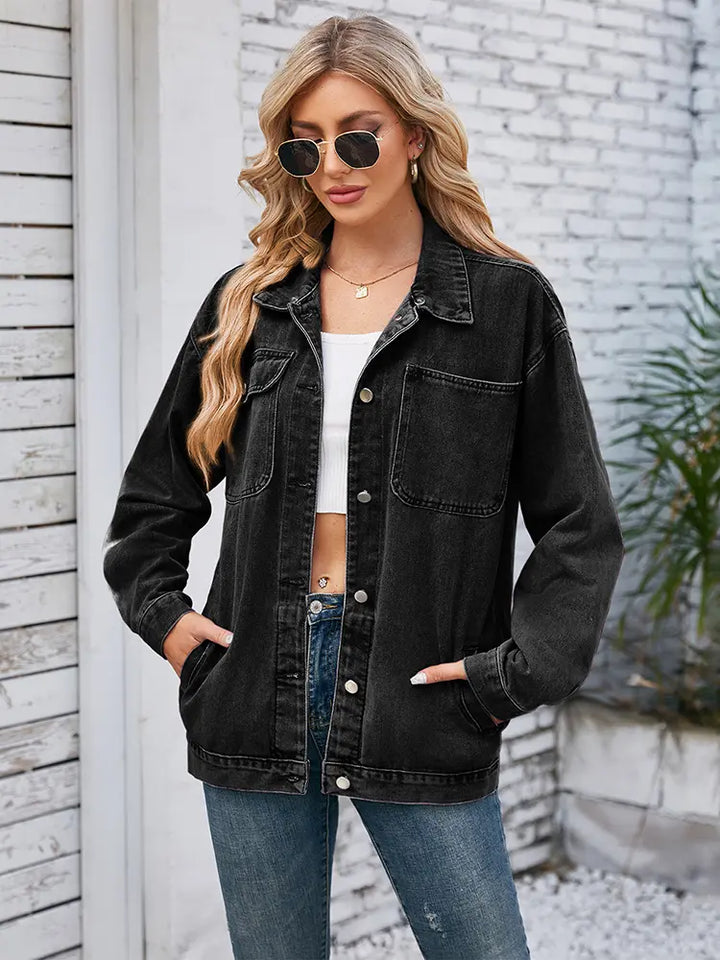 Retro-Washed Denim Jacket Style