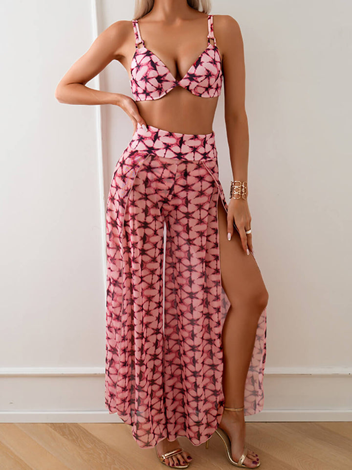 Beach Vacation Printed Bikini Set