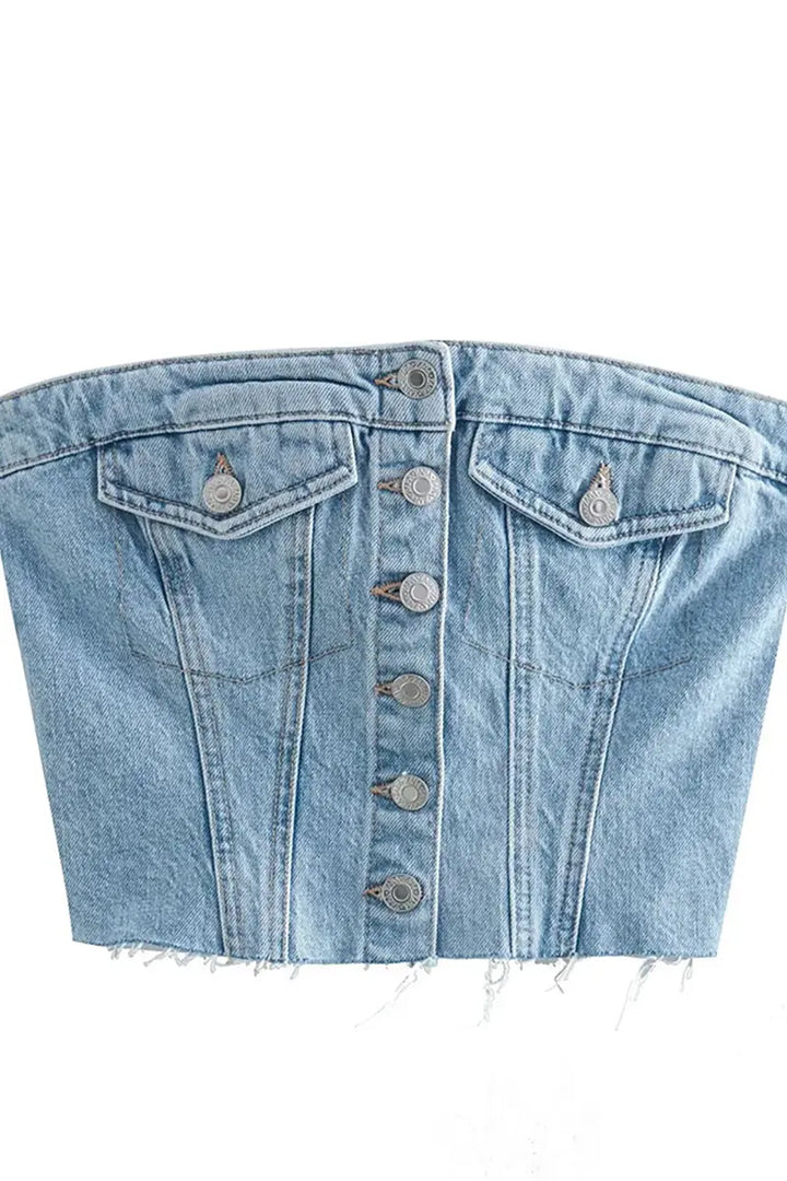 Slim Fit Fashion Denim Vest