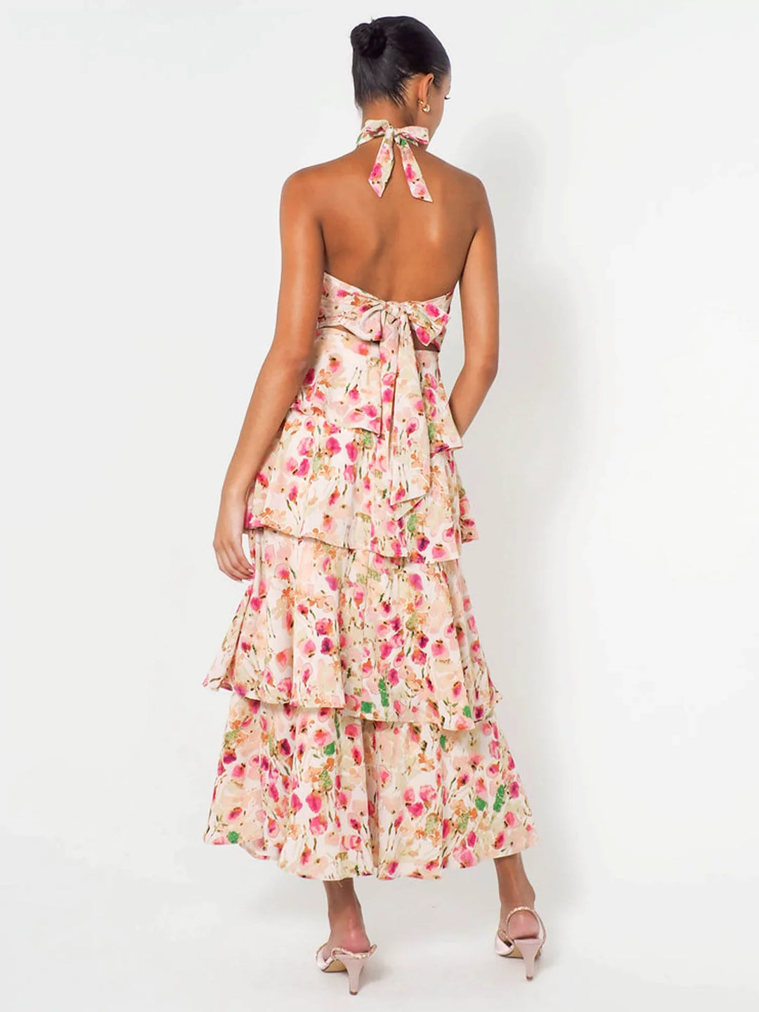 Halterneck Maxi Dress - Provence Bloom