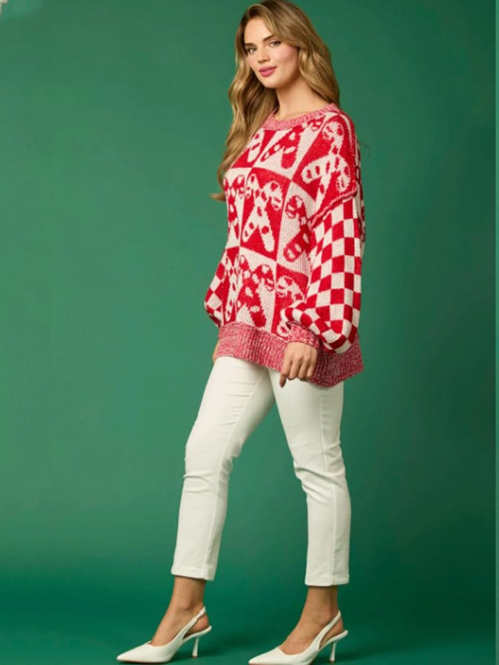 Candy Cane Christmas Knit Sweater