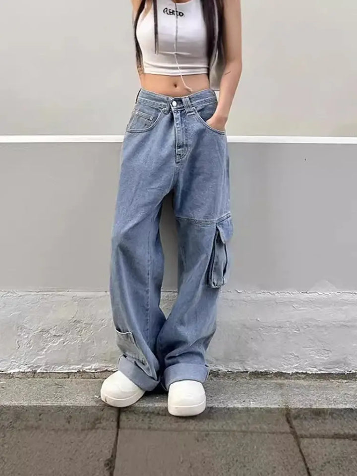 High-Waisted Retro Streetwear Denim