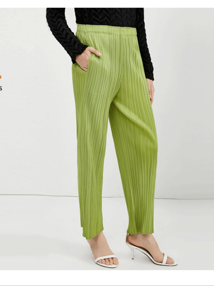 Women's Casual Wide-Leg Pleated Pants