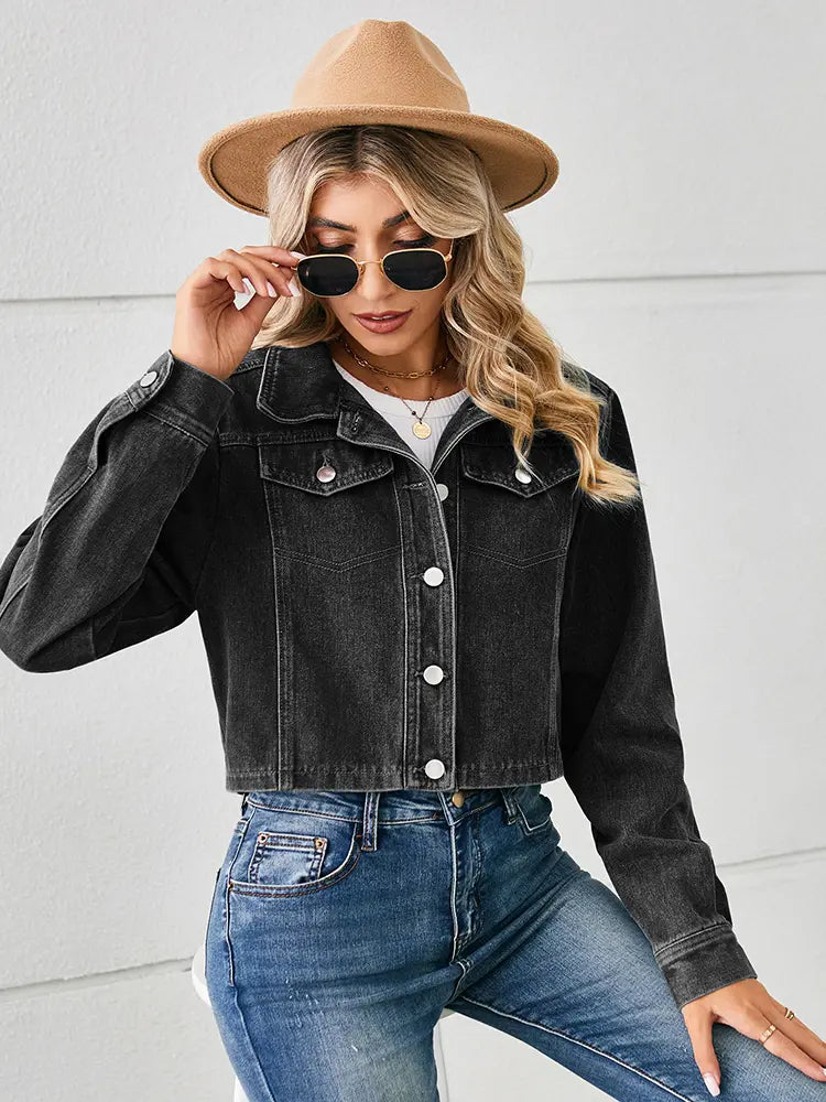 American Style Cropped Denim Jacket