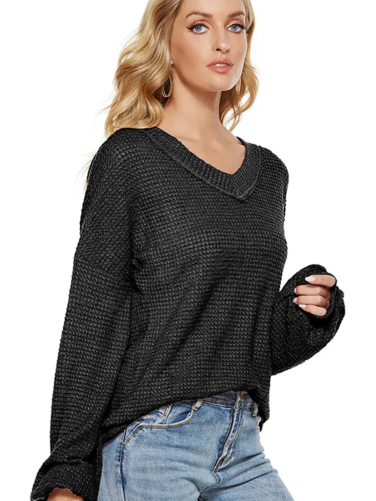 Trendy Oversized V-Neck Knit