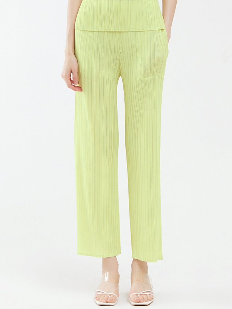 Women's Casual Wide-Leg Pleated Pants