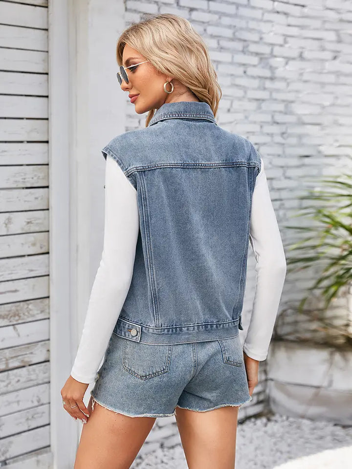 Washed Classic Denim Vest