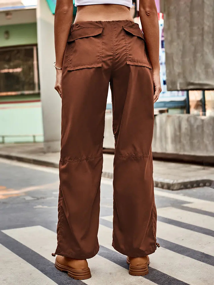 Loose-Fit Drawstring Waist Cargo Joggers