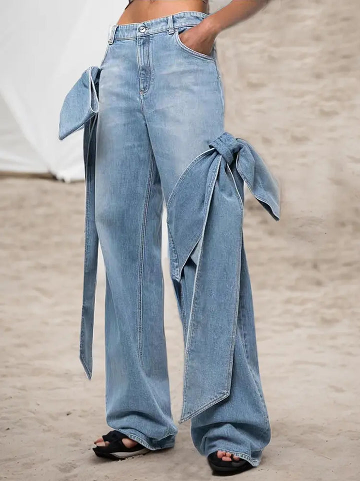 Washed High-Waist Denim