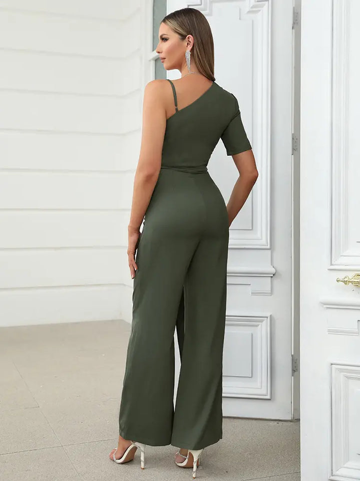 Sexy Strapless Backless Wide-Leg Jumpsuit