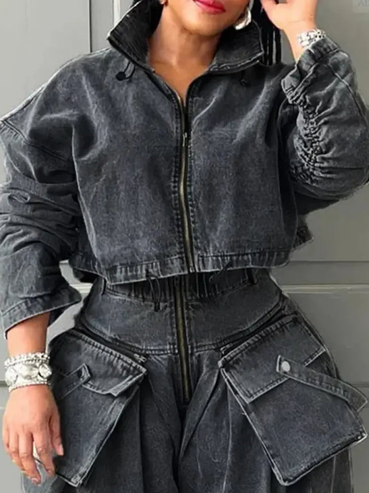 Chic Utility Denim Jacket