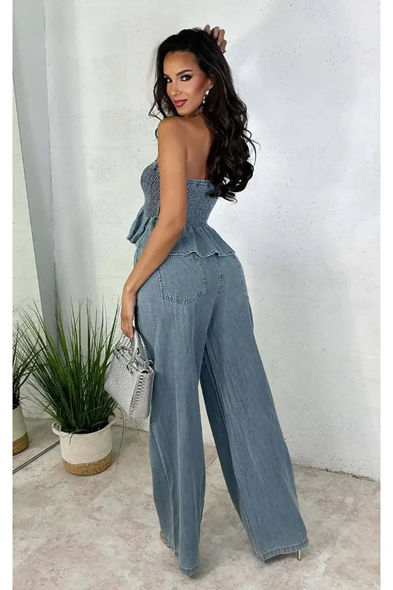 Stylish Denim Two-Piece Set