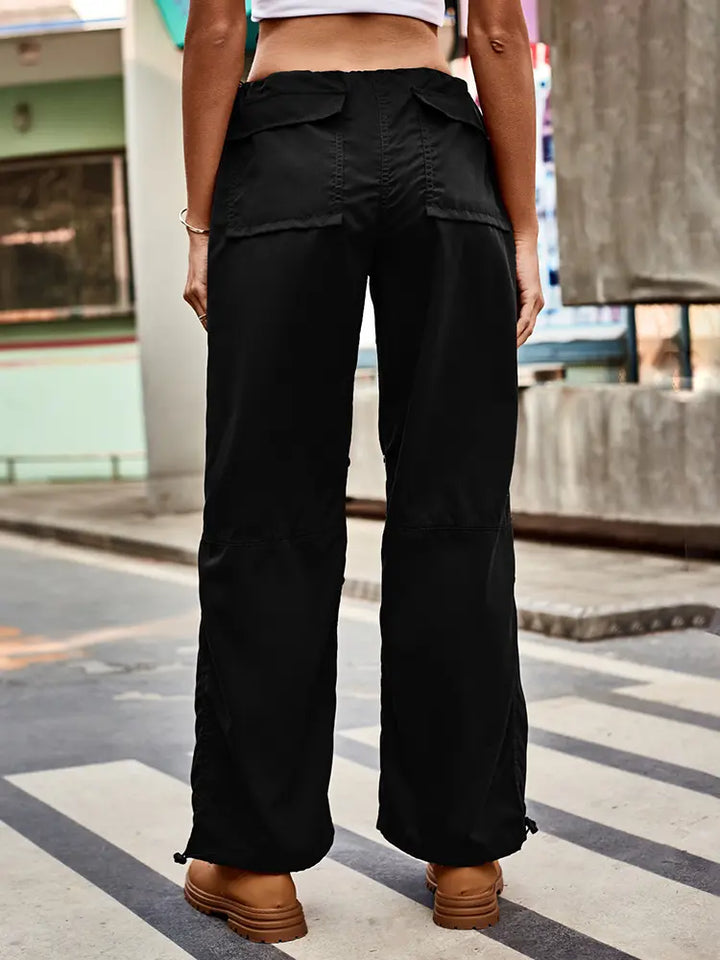 Loose-Fit Drawstring Waist Cargo Joggers