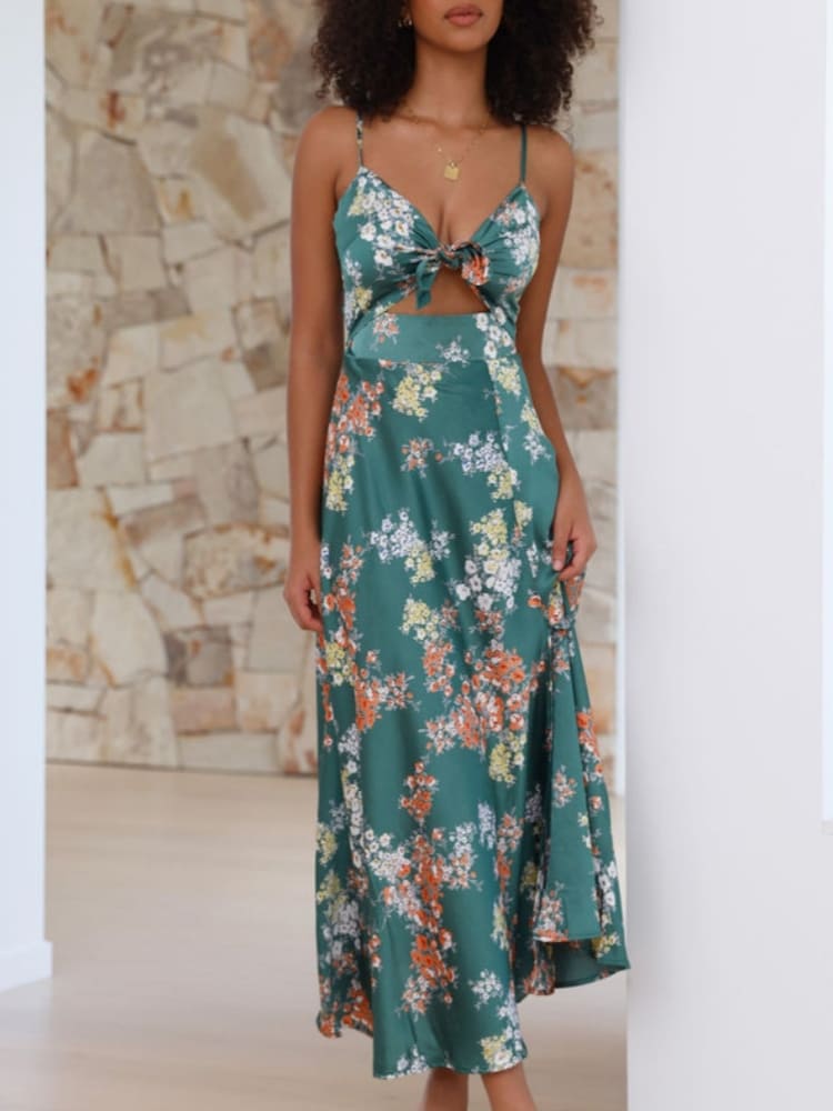 Dreamers Midi Dress - Green Floral