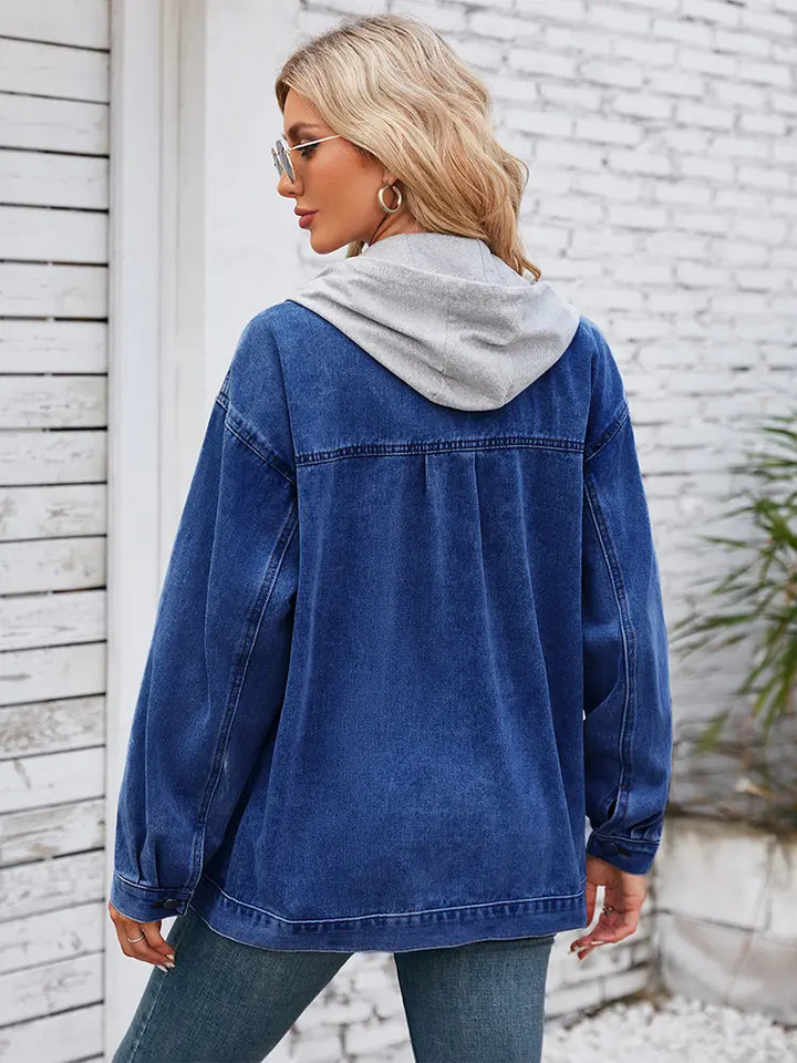 Hooded Convertible Vintage Denim Jacket