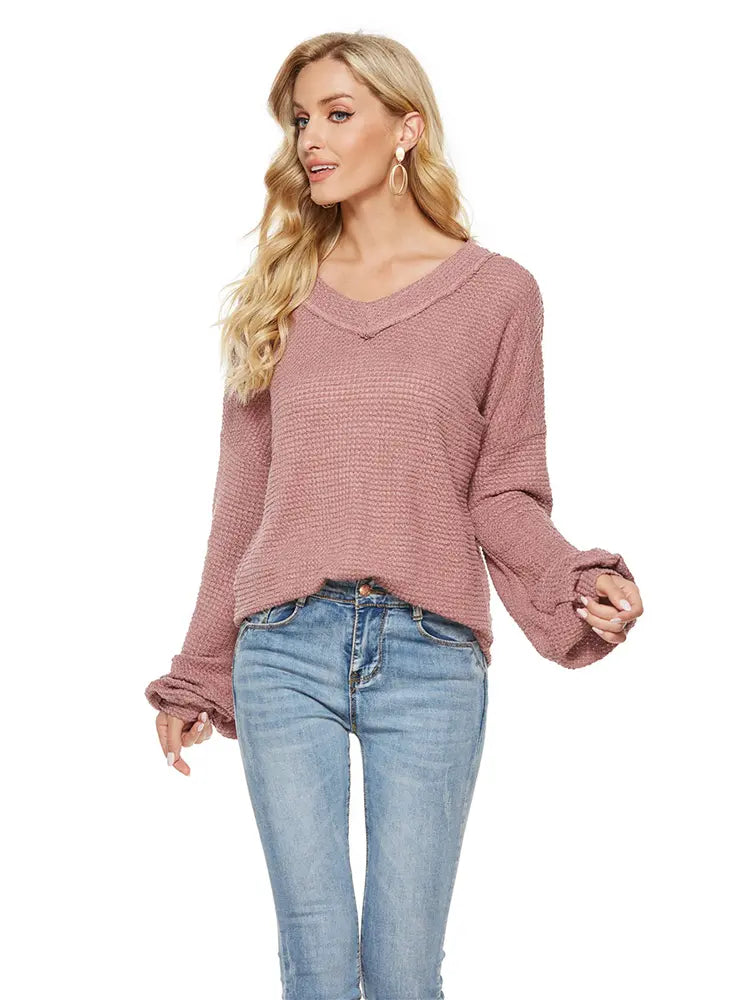 Trendy Oversized V-Neck Knit