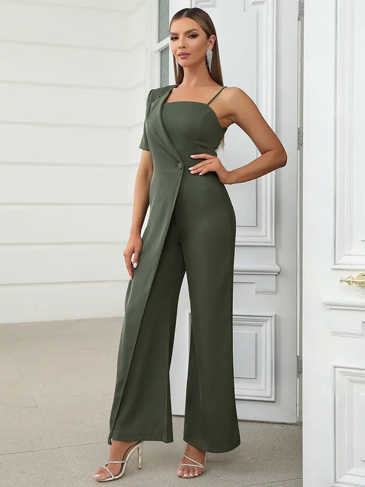 Sexy Strapless Backless Wide-Leg Jumpsuit