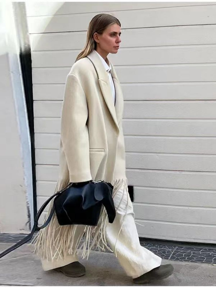 Tassel Mid-Length Trench Coat