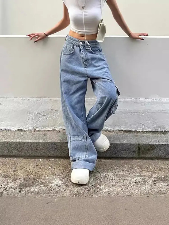 High-Waisted Retro Streetwear Denim