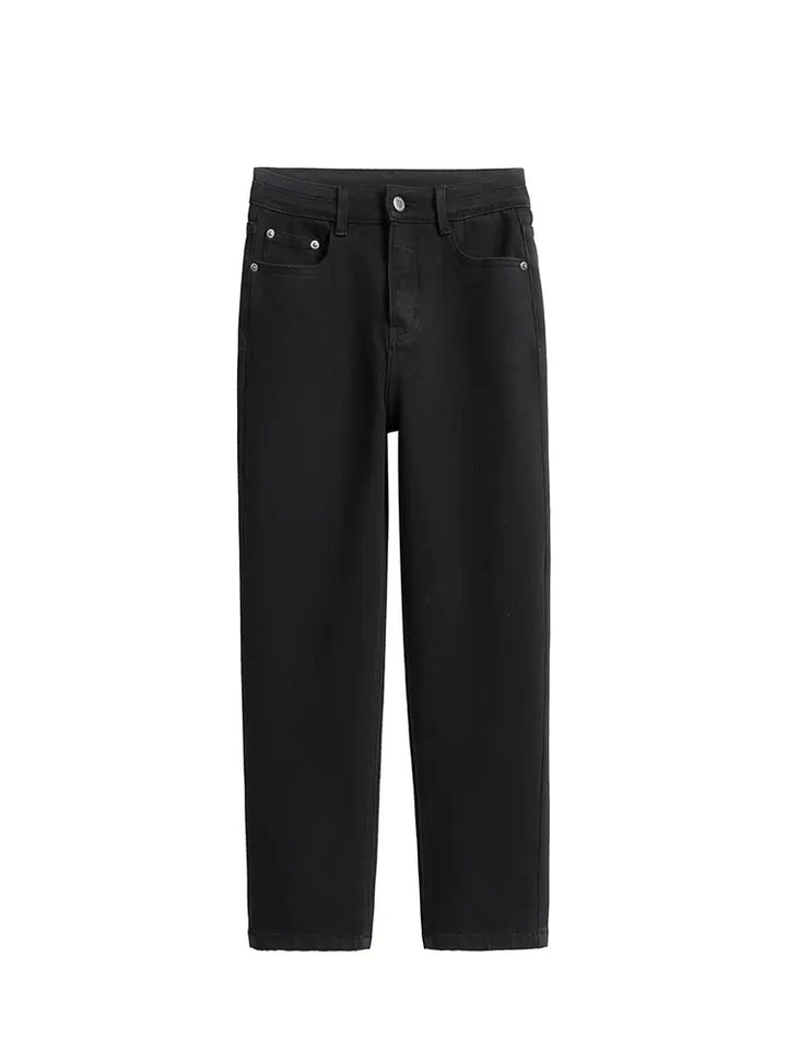 Black High-Waist Cigarette Jeans