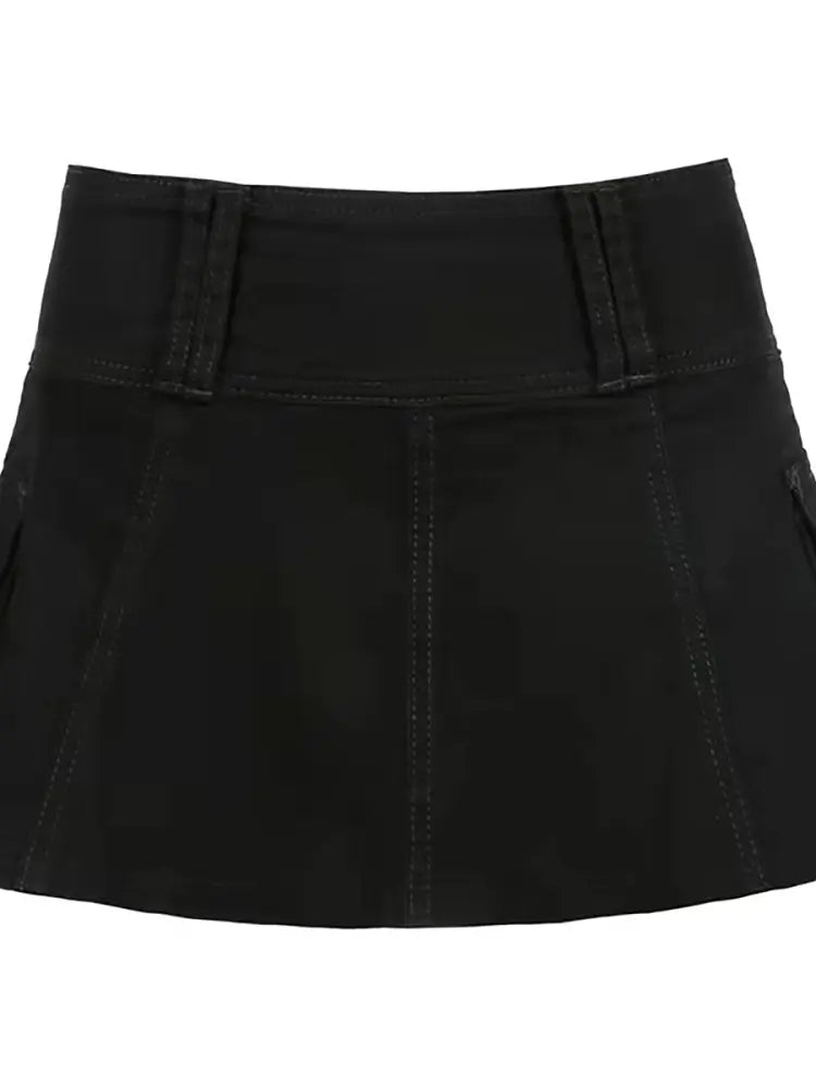 Sleek High-Waisted Denim Skirt