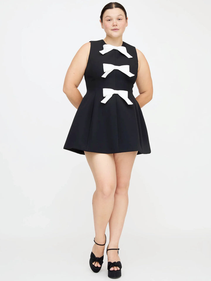 Silk Bow Charm Mini Dress