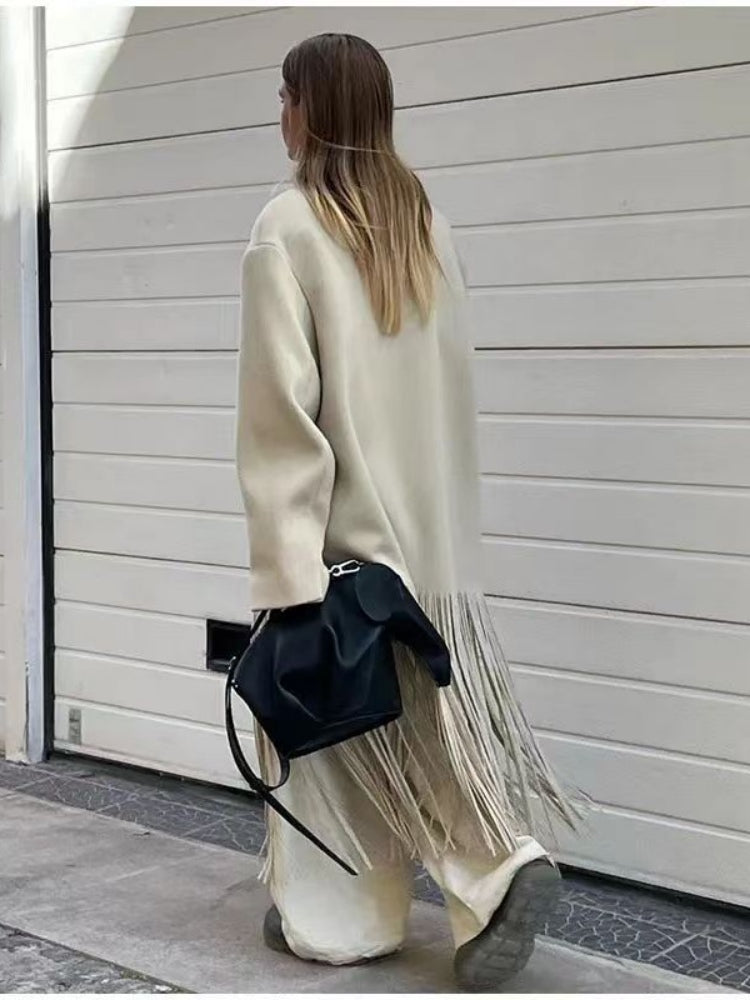 Tassel Mid-Length Trench Coat