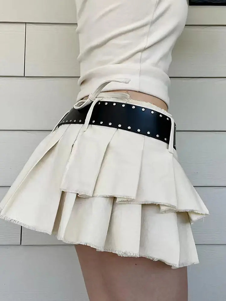 Sexy Asymmetric Pleated Skirt