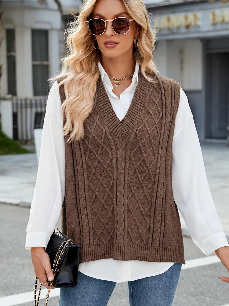 V-Neck Relaxed Knit Vest