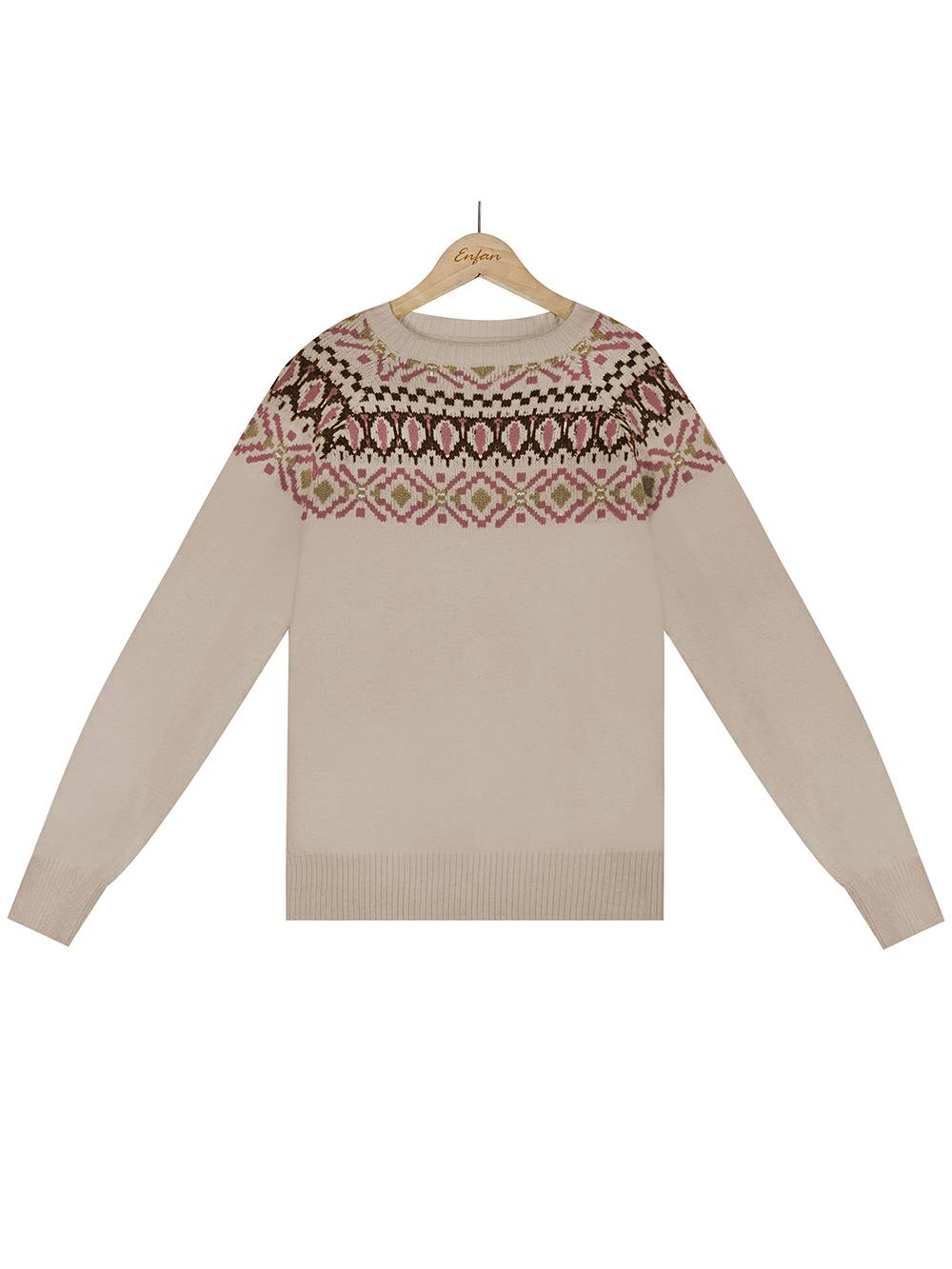 Embroidered Color Block Knit Sweater