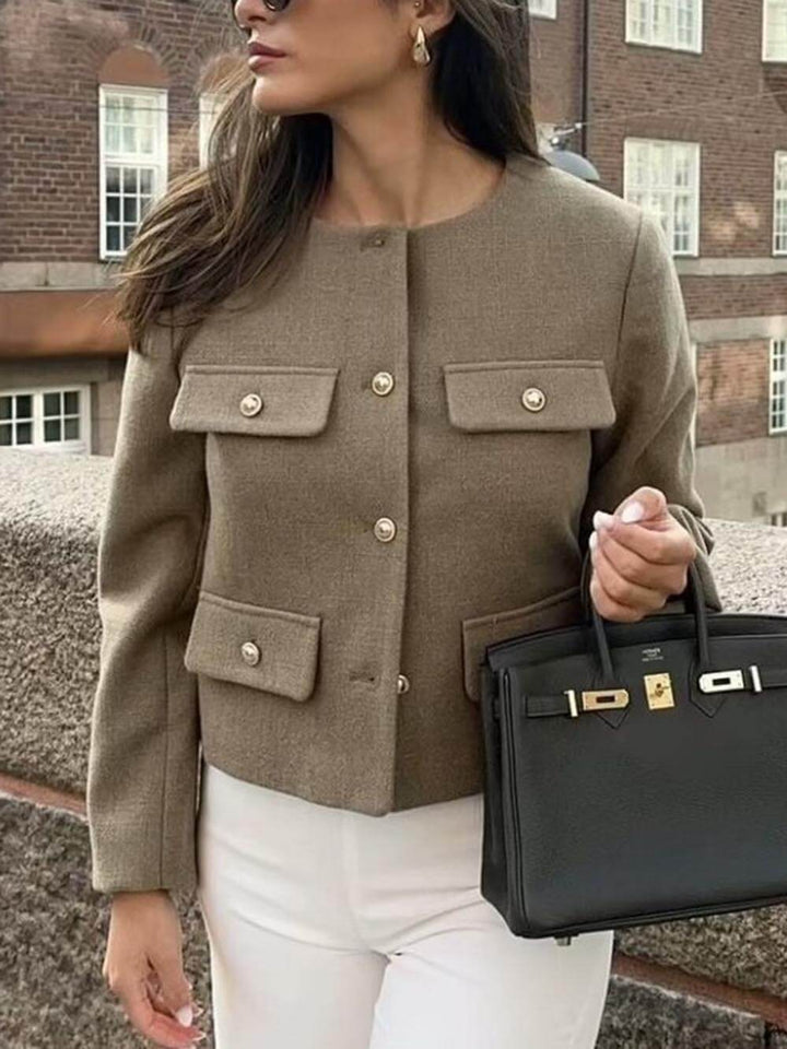 Chanel Style Fashion Button Short Suit Jacket