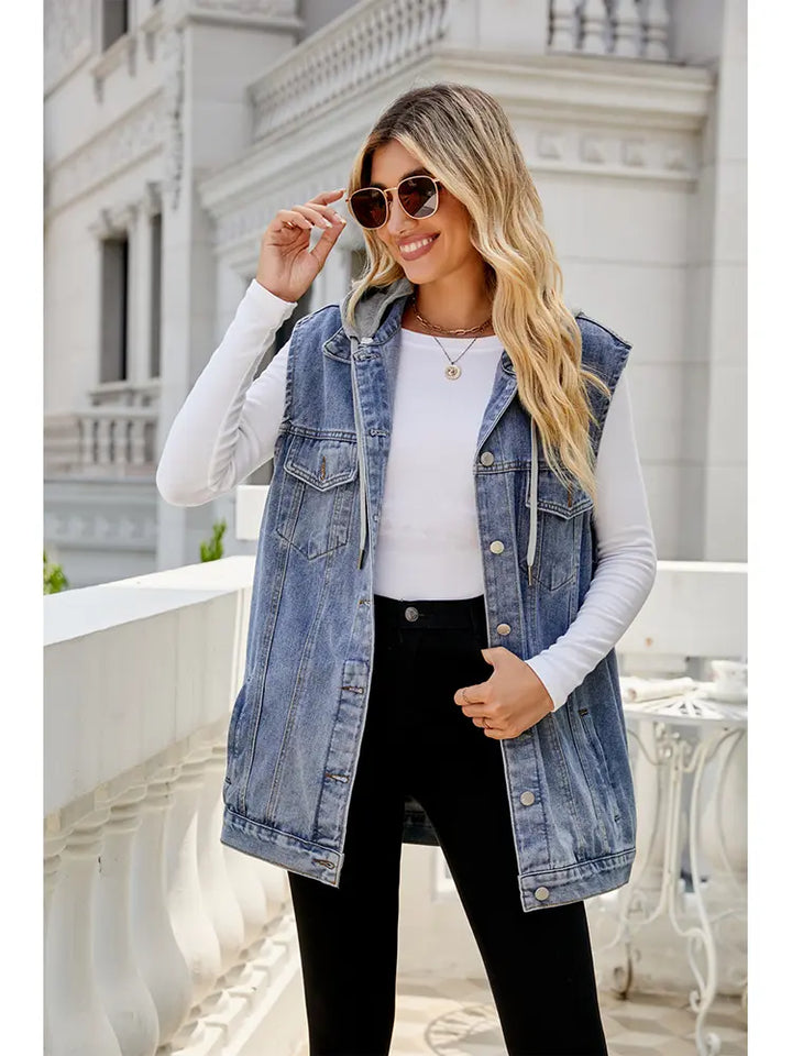 Vintage Loose-Fit Denim Vest