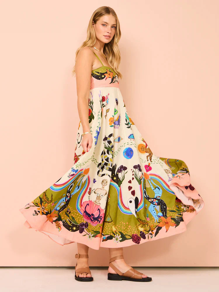 Evergreen Sundress In Multi