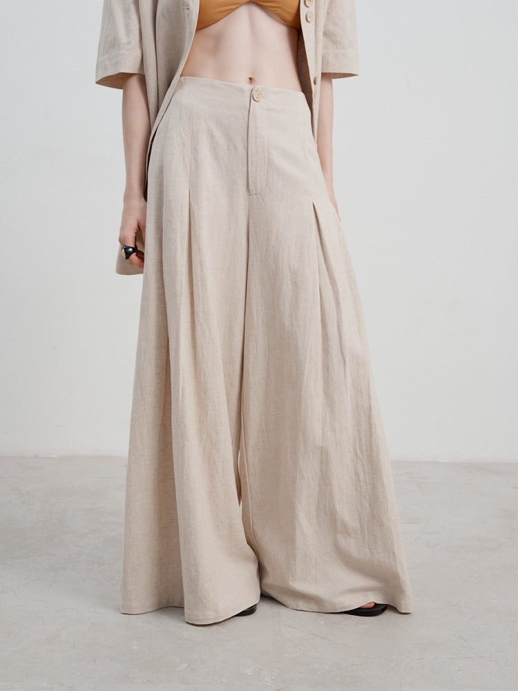 Casual Straight-Leg Wide-Leg Pants