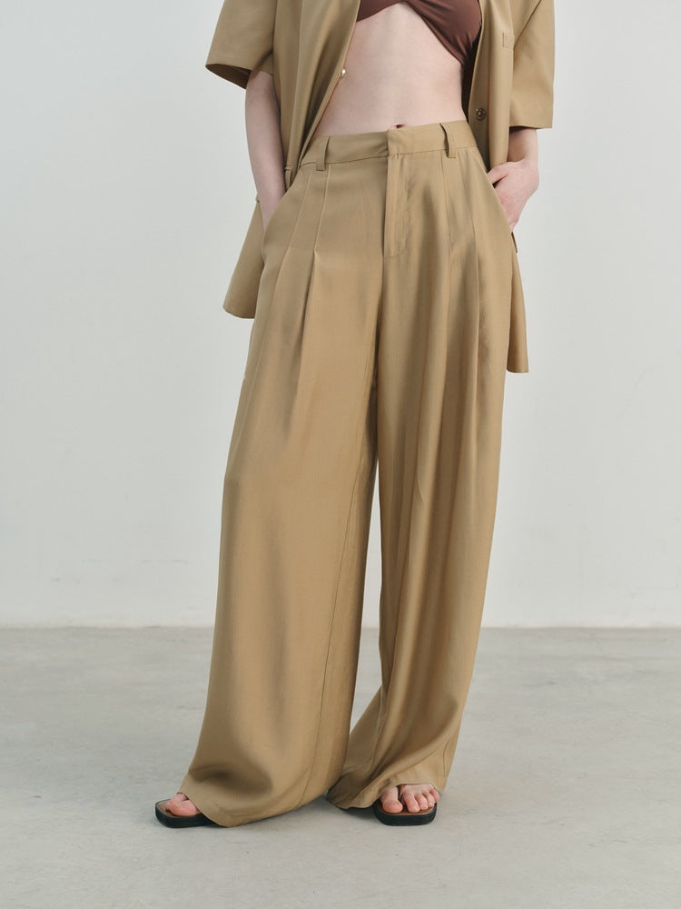 Pleated Relaxed-Fit Trousers