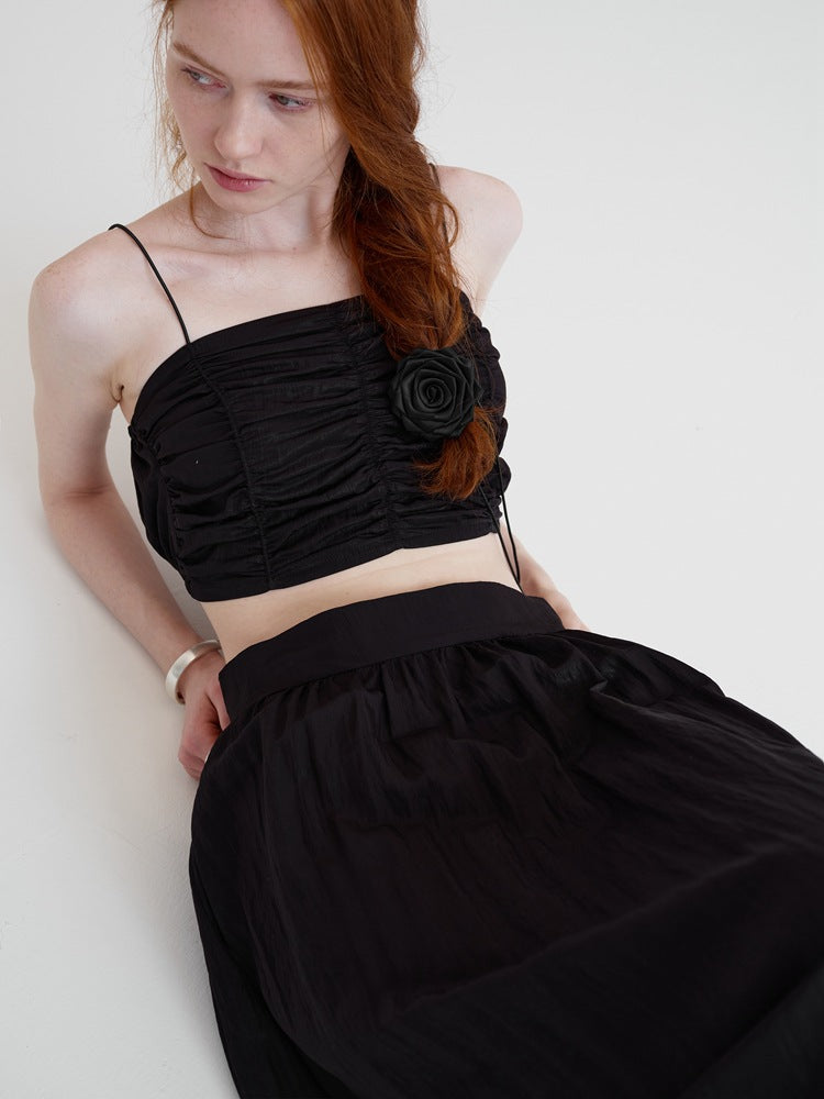 Pleats Sleeveless Bandeau Top