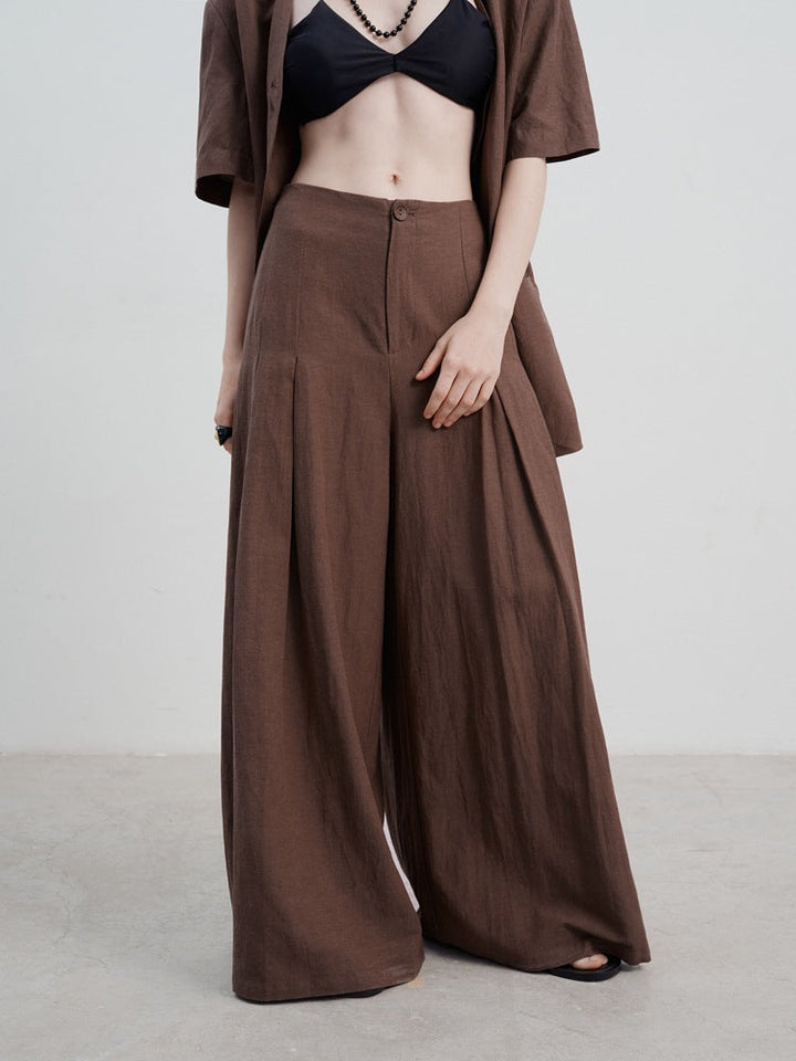 Casual Straight-Leg Wide-Leg Pants